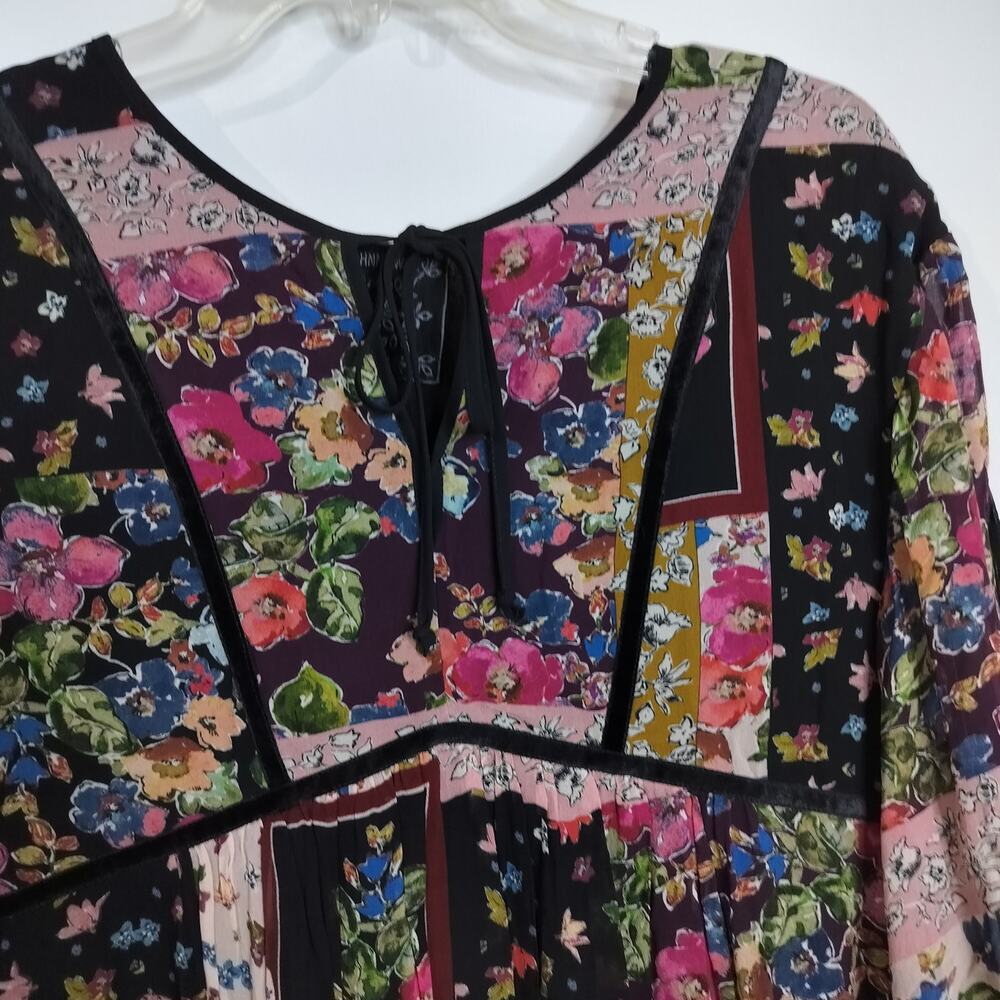 4644) Johnny Was Cruces Patchwork A Line Floral Midi Dress XS - Picture 7 of 11